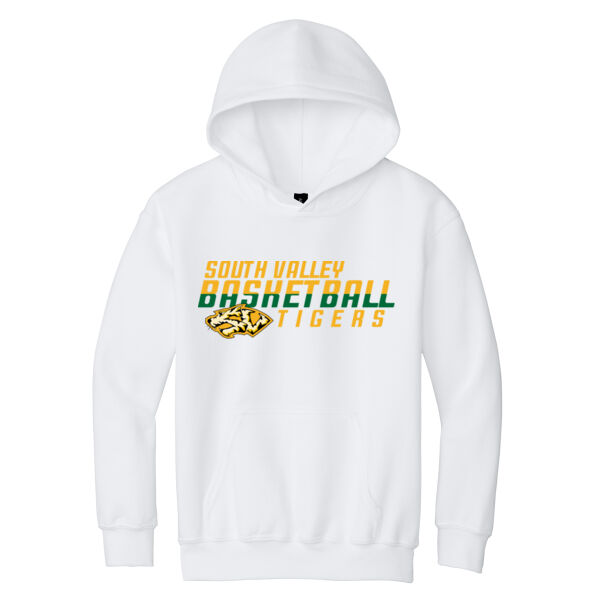 South Valley Basketball Tigers Youth White Heavy Blend Hooded Sweatshirt Thumbnail