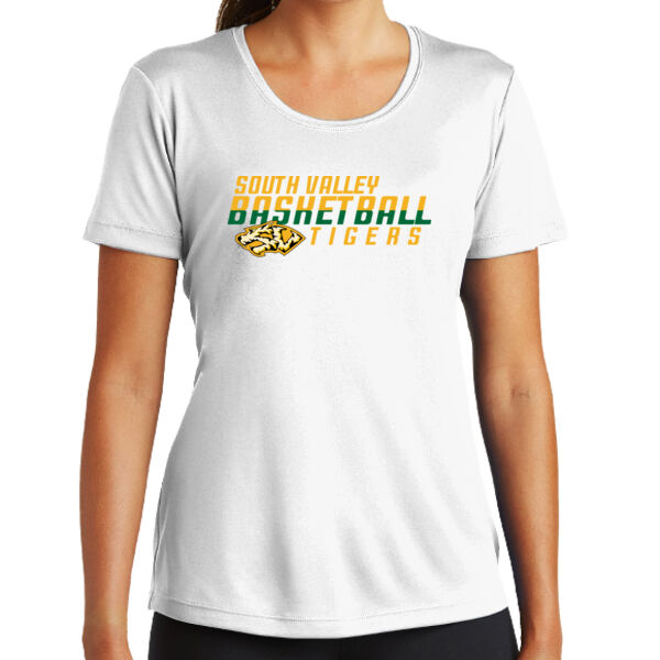 South Valley Basketball Tigers Ladies White PosiCharge Competitor Tee Thumbnail