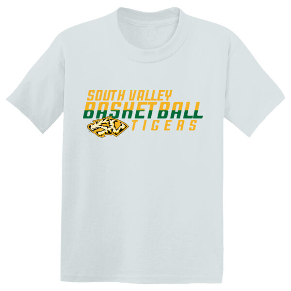 South Valley Basketball Tigers Youth White PosiCharge Competitor Tee. Thumbnail