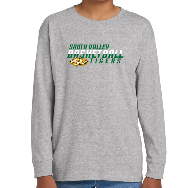 South Valley Basketball Tigers Youth Grey Heavy Cotton 100% Cotton Long Sleeve T Shirt Thumbnail