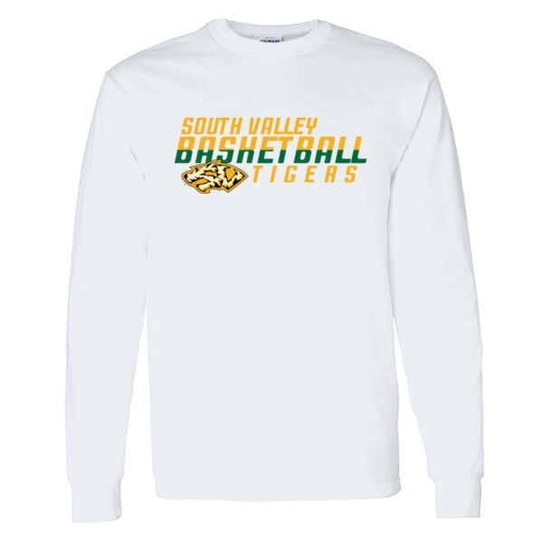 South Valley Basketball Tigers White Heavy Cotton 100% Cotton Long Sleeve T Shirt Thumbnail