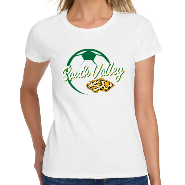 South Valley Soccer Tigers Ladies White Heavy Cotton 100% Cotton T Shirt Thumbnail