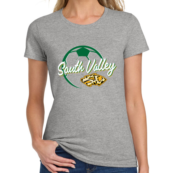South Valley Soccer Tigers Ladies Grey Heavy Cotton 100% Cotton T Shirt Thumbnail
