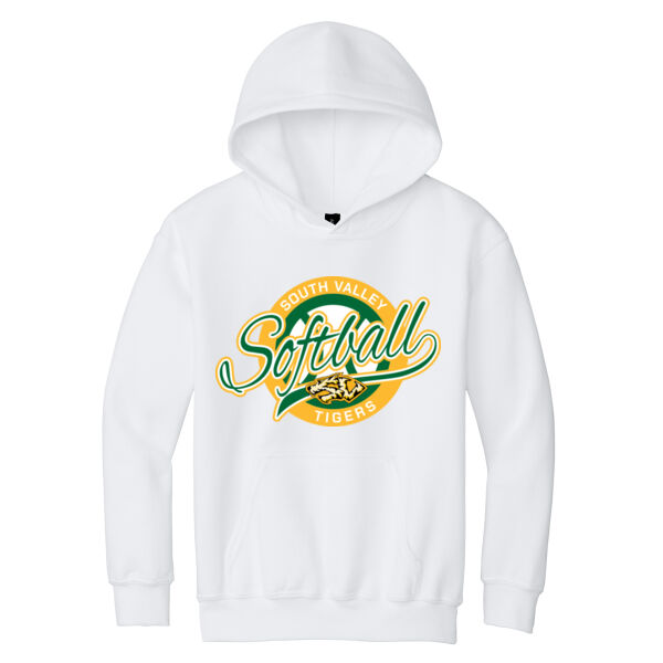 South Valley Softball Tigers Youth Heavy Blend Hooded Sweatshirt. Thumbnail