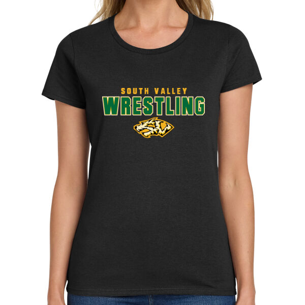 South Valley Wrestling Tigers Ladies Heavy Cotton 100% Cotton T Shirt Thumbnail