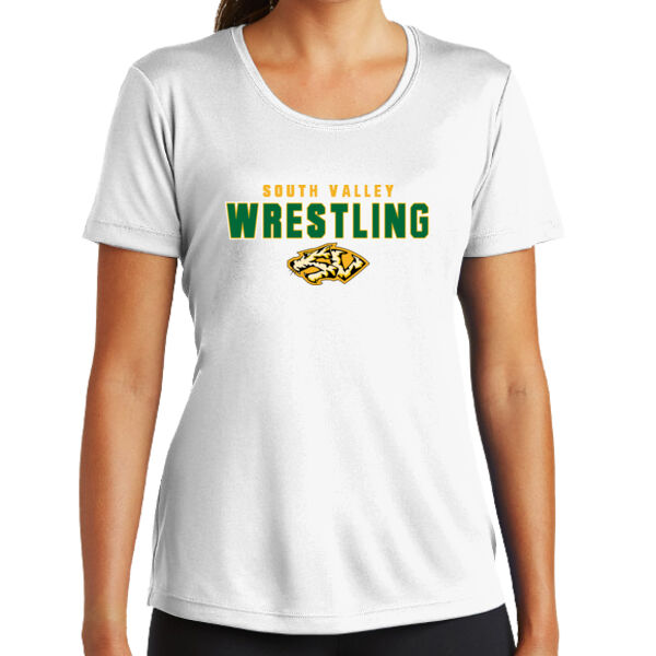 South Valley Wrestling Tigers Ladies White PosiCharge Competitor Tee Thumbnail